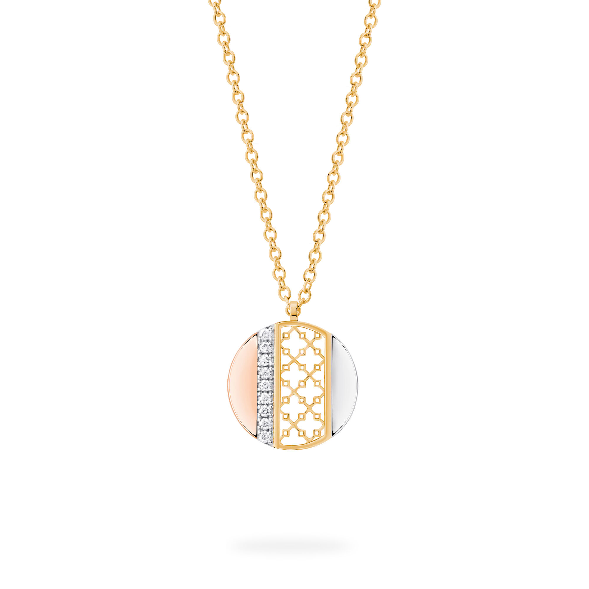 Diamond Circle Necklace Tri Gold Birks Dare to Dream